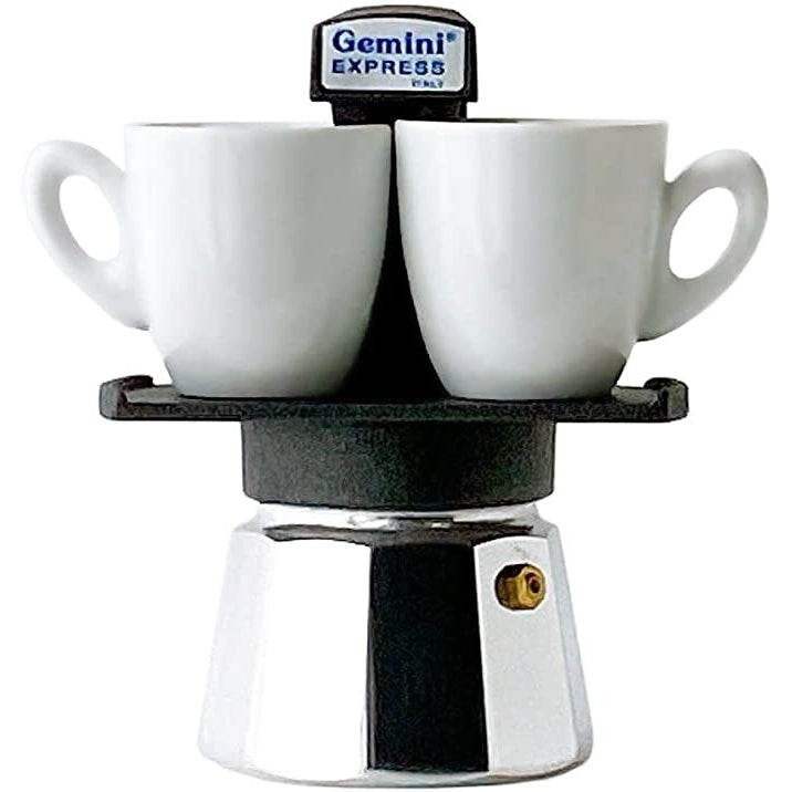 Eppicotispai - Gemini Express Espresso Maker (Black) with 2 Espresso Cups  Front