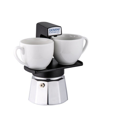 Eppicotispai - Gemini Express Espresso Maker (Black) with 2 Espresso Cups & Gift Boxed - Made in Italy