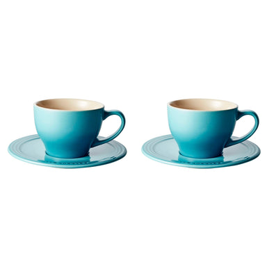 Le Creuset Classic Cappuccino Cups Caribbean Set of Two 