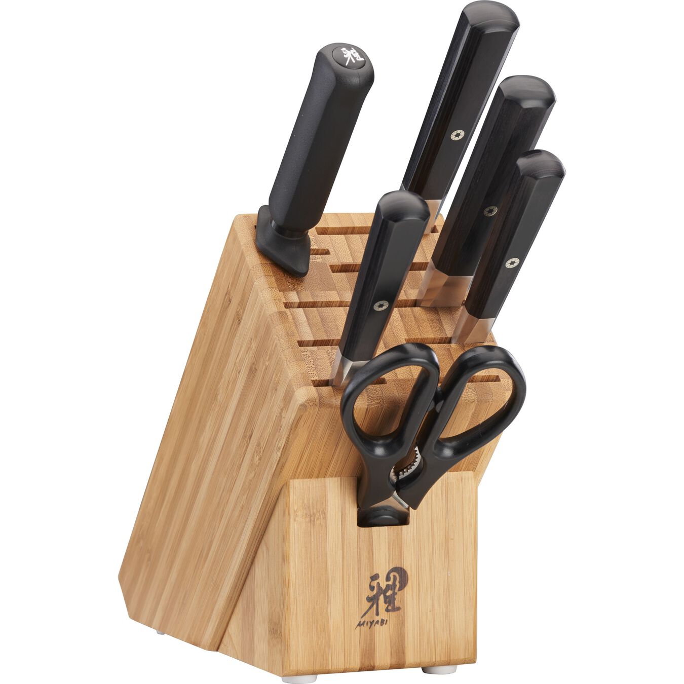 Miyabi 4000 FC KOH 7 Piece Knife Block Set with Black Pakkawood Octagonal Handle