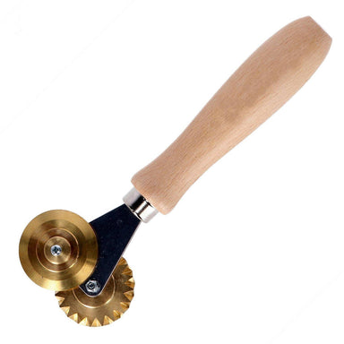 Brass Double Fluted and Smooth Pastry and Pasta Wheel Canada