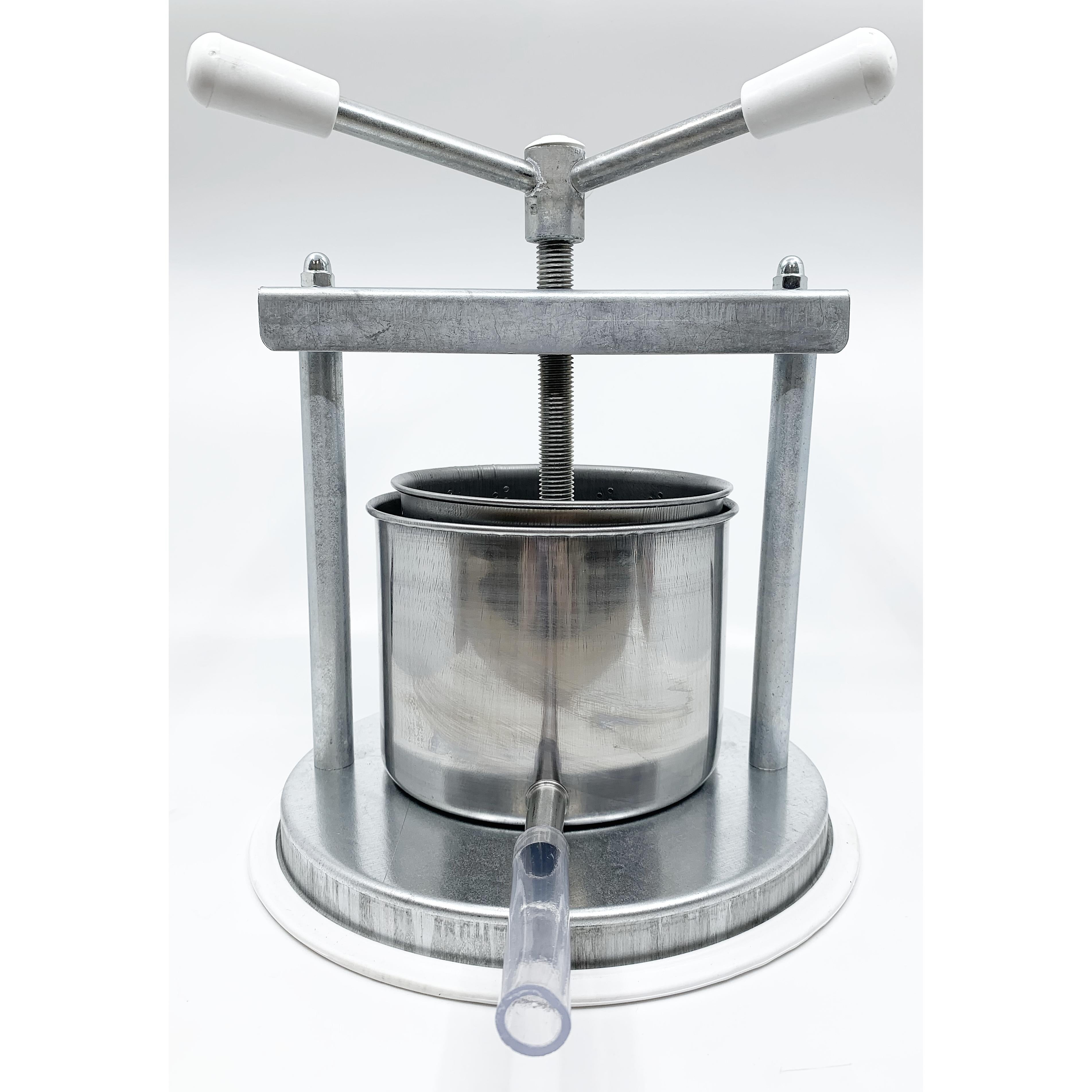 Medium Professional Galvanized Vegetable / Fruit Press 6" - 2.5 Litre Torchietto - Made in Italy for Pressing Fruits, Vegetables, Berries and Tinctures with Spout 