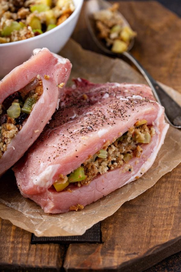 Apple and Cranberry Stuffed Pork Loin Chops Recipe