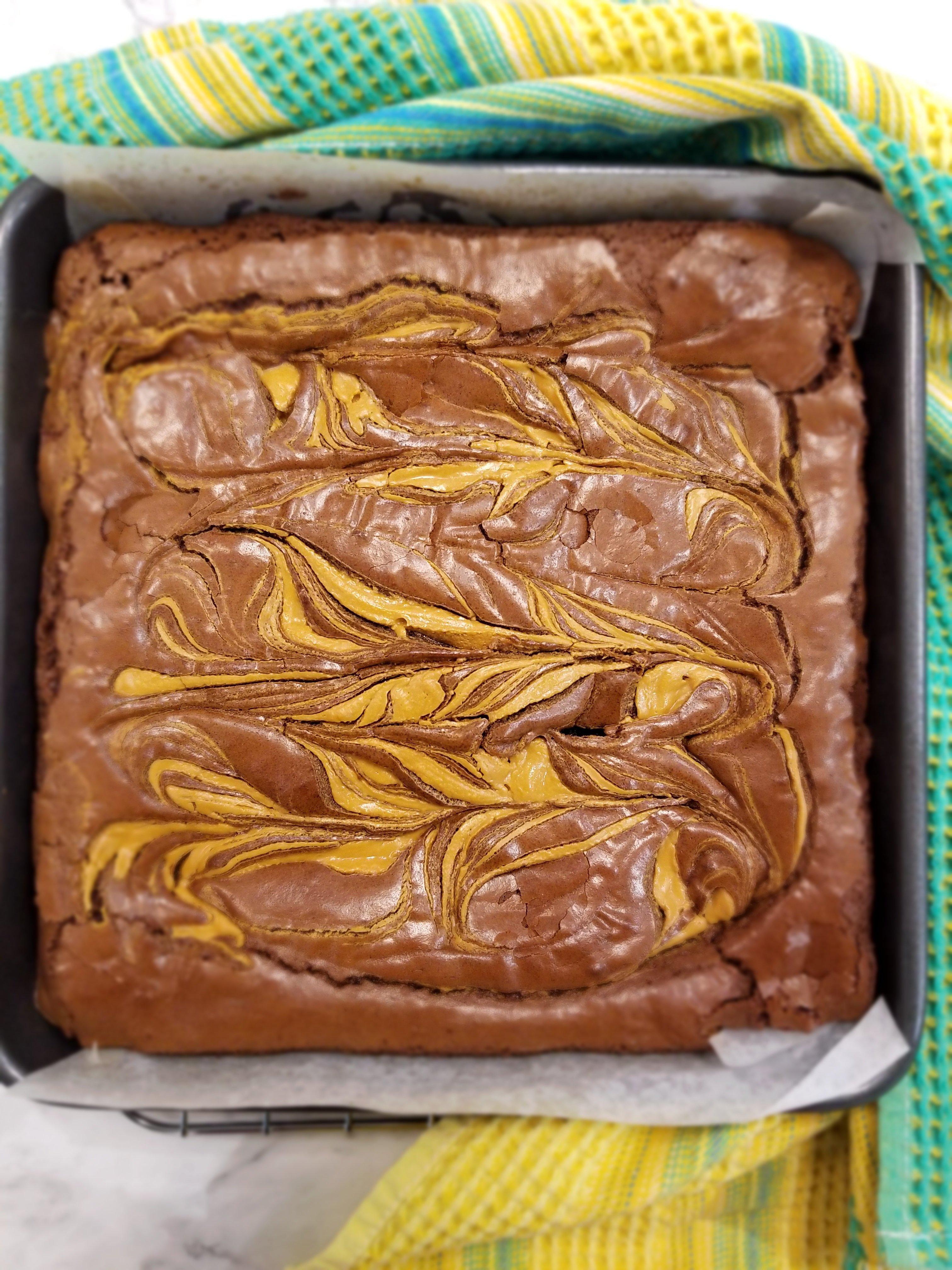 Chewy Chocolate ‘Peanut Butter’ Swirl Brownies  Gluten Free – Dairy Free – Nut Free