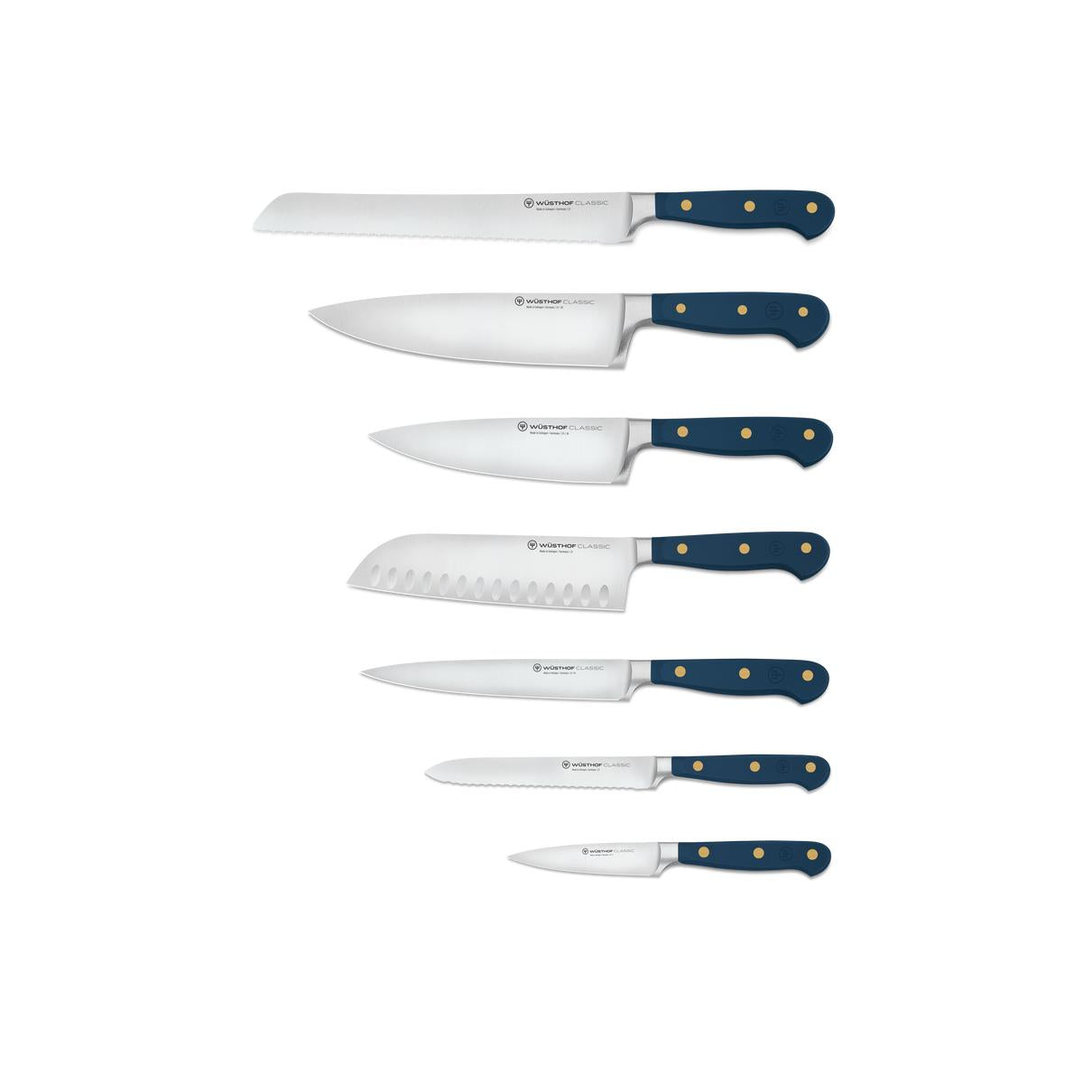 Wüsthof Classic Wild Blueberry 8-Piece Designer White Knife Block Set - Made in Germany Blue

