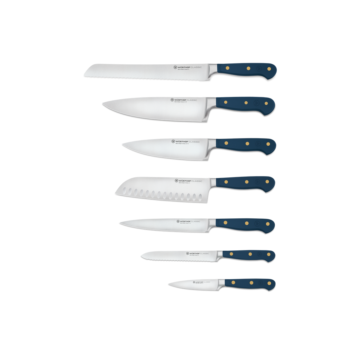 Wüsthof Classic Wild Blueberry 8-Piece Designer White Knife Block Set - Made in Germany Blue

