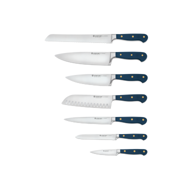 Wüsthof Classic Wild Blueberry 8-Piece Designer White Knife Block Set - Made in Germany Blue
