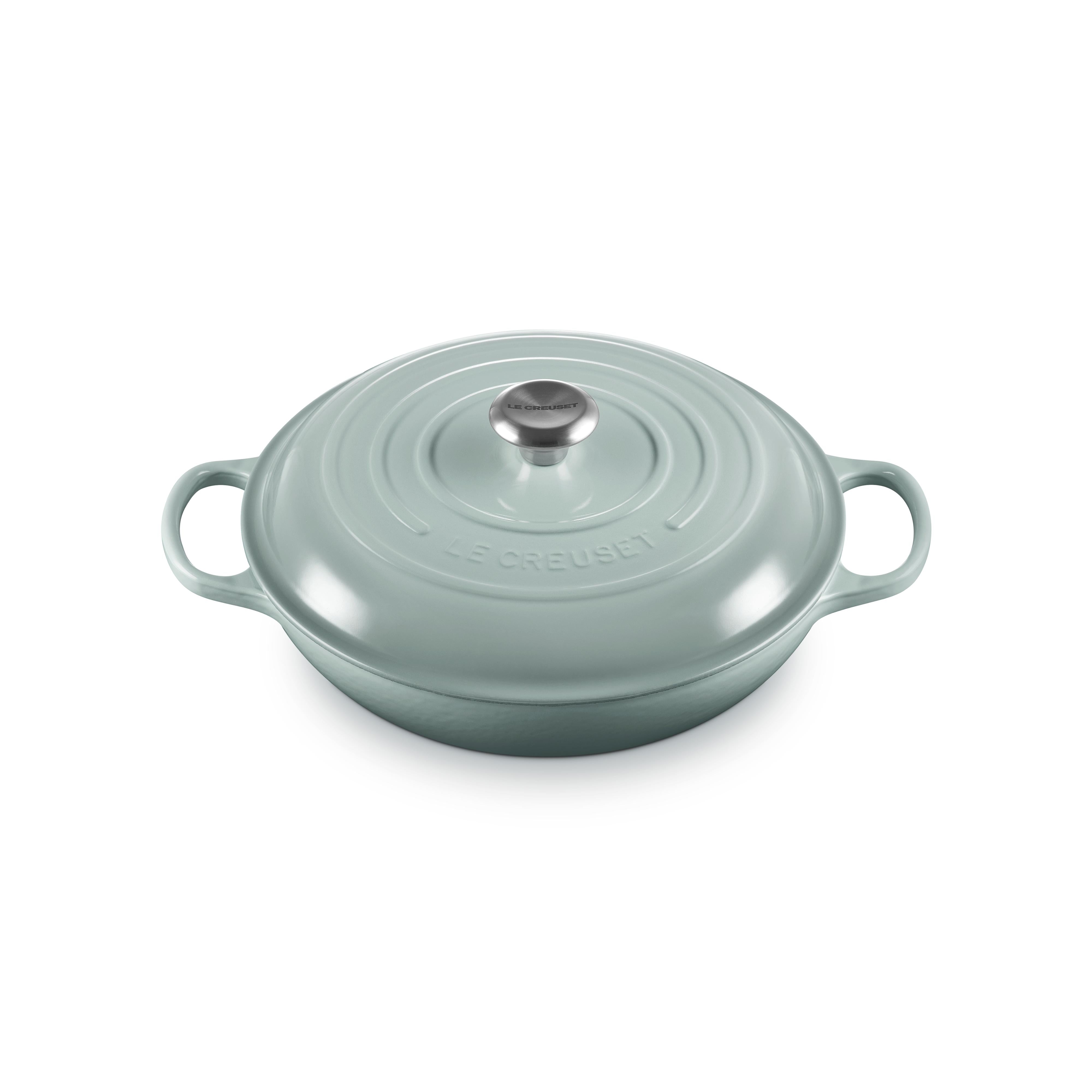 Le Creuset 3.5 L Sea Salt Shallow Braiser (30 cm) Top