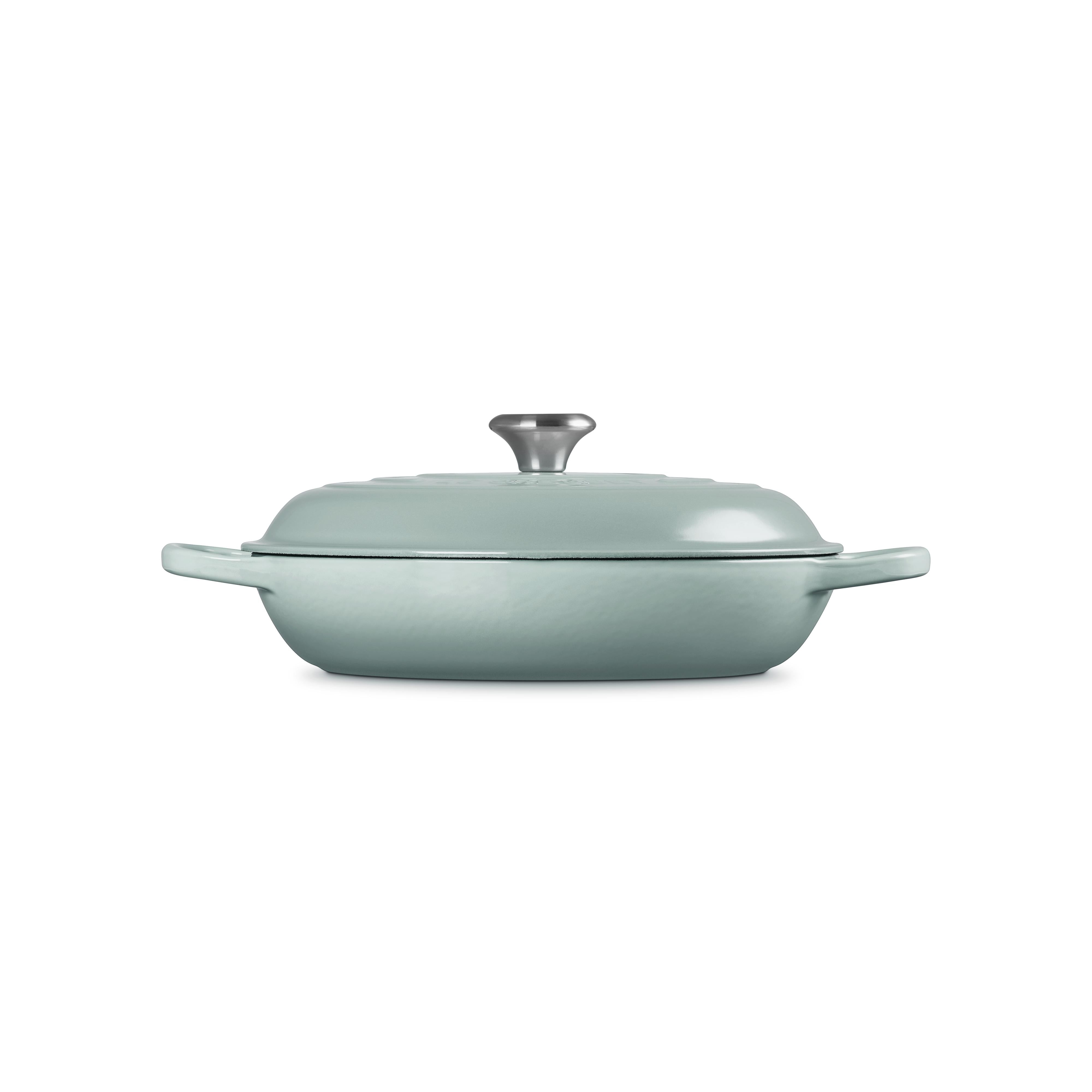 Le Creuset 3.5 L Sea Salt Shallow Braiser (30 cm) Side