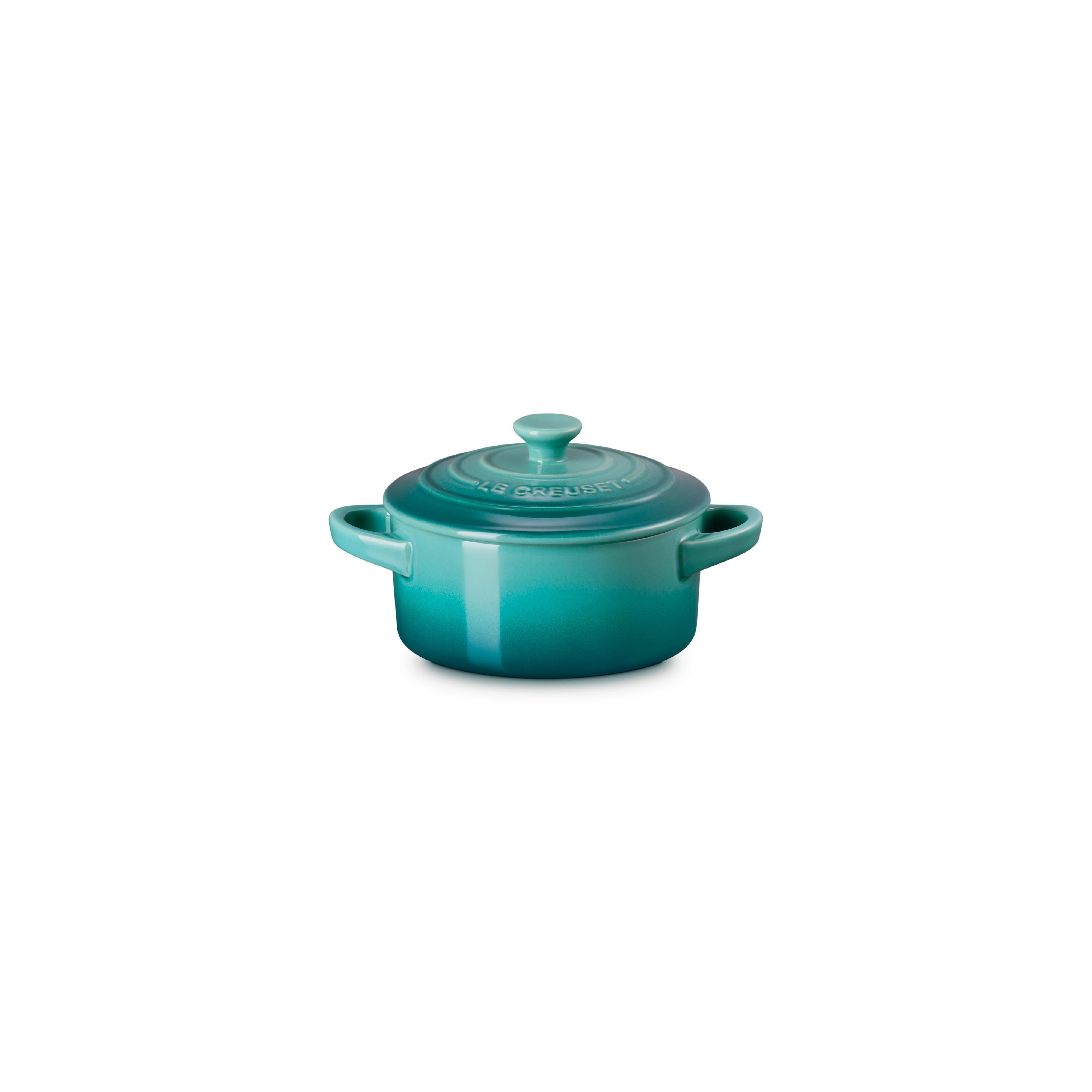 Le Creuset Mini Round Cocotte Stoneware Bleu Riviera 10 cm angel