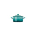 Le Creuset Mini Round Cocotte Stoneware Bleu Riviera 10 cm Side