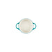 Le Creuset Mini Round Cocotte Stoneware Bleu Riviera 10 cm inside
