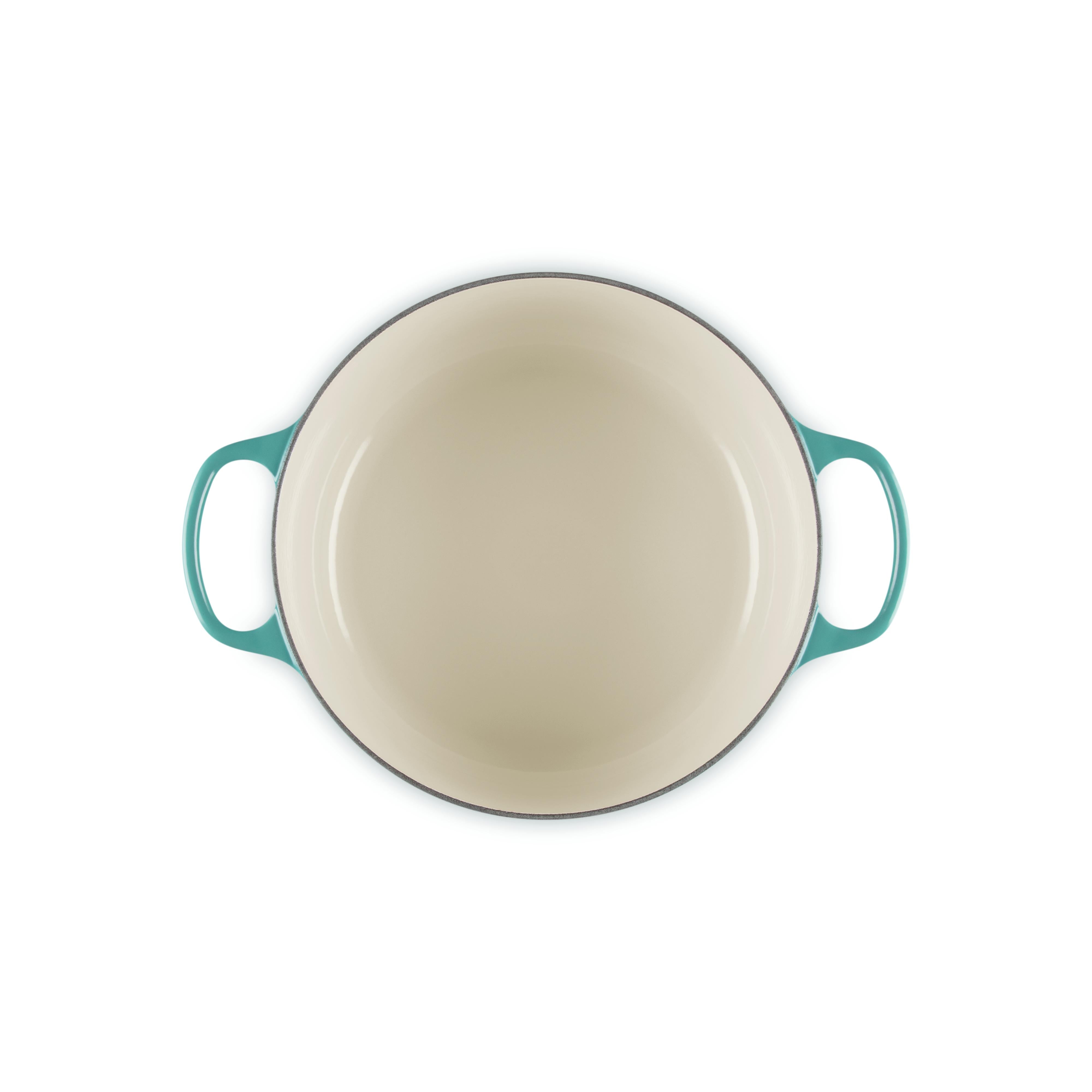 Le Creuset 5.3L Bleu Riviera French/Dutch Oven (26cm) interior 