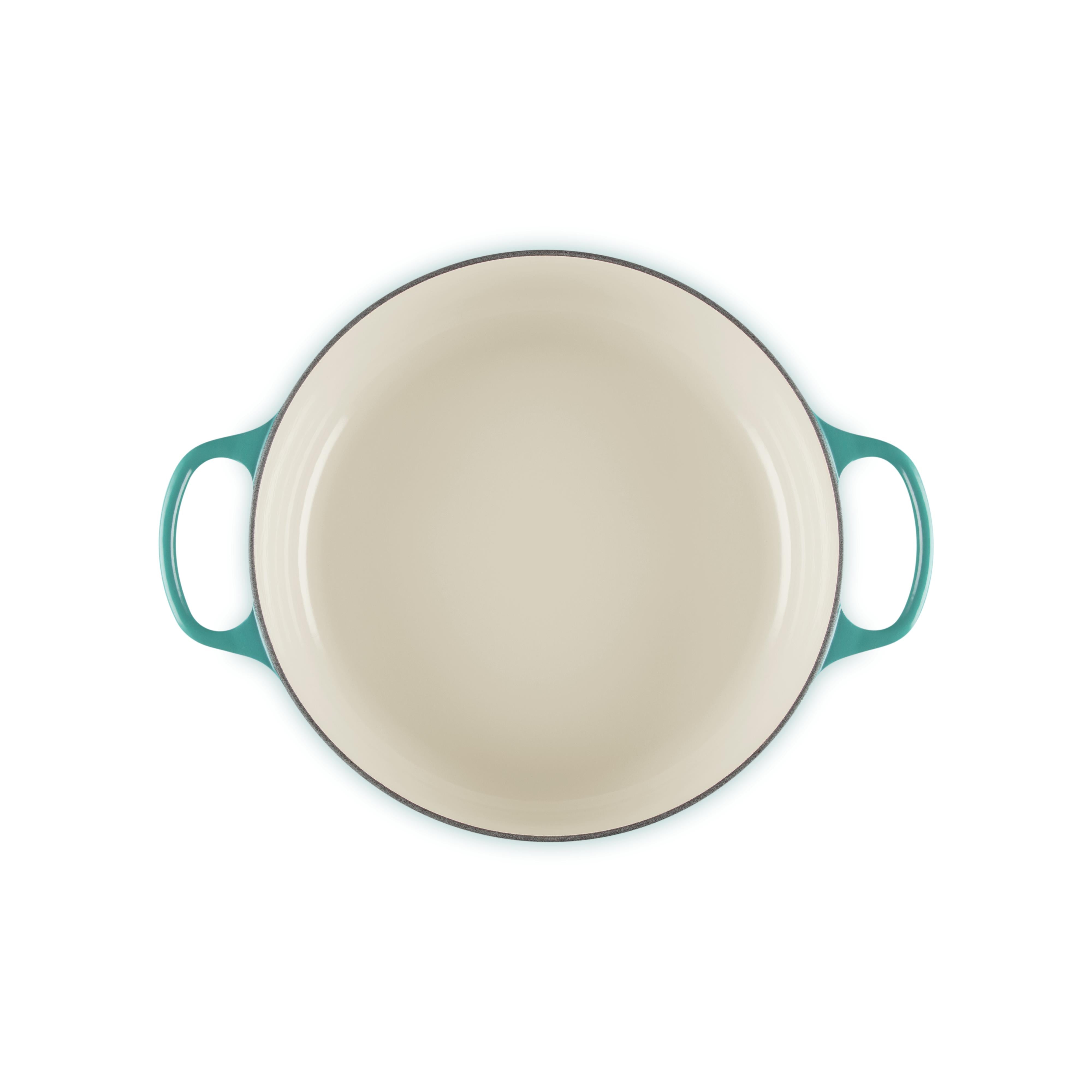 Le Creuset - 6.2L Bleu Riviera Shallow Risotto French/Dutch Oven (30CM) Interior 
