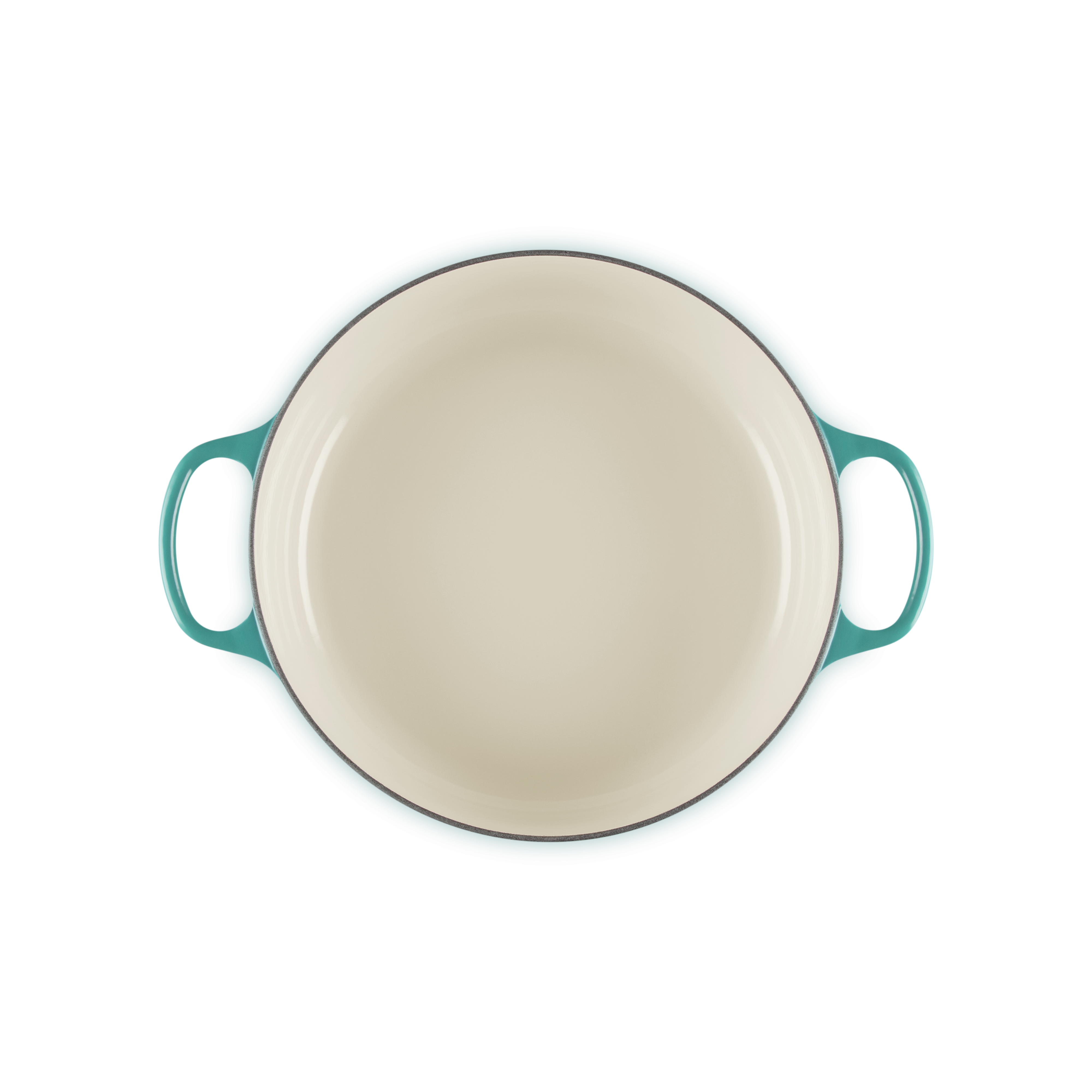 Le Creuset - 6.2L Bleu Riviera Shallow Risotto French/Dutch Oven (30CM) Interior 