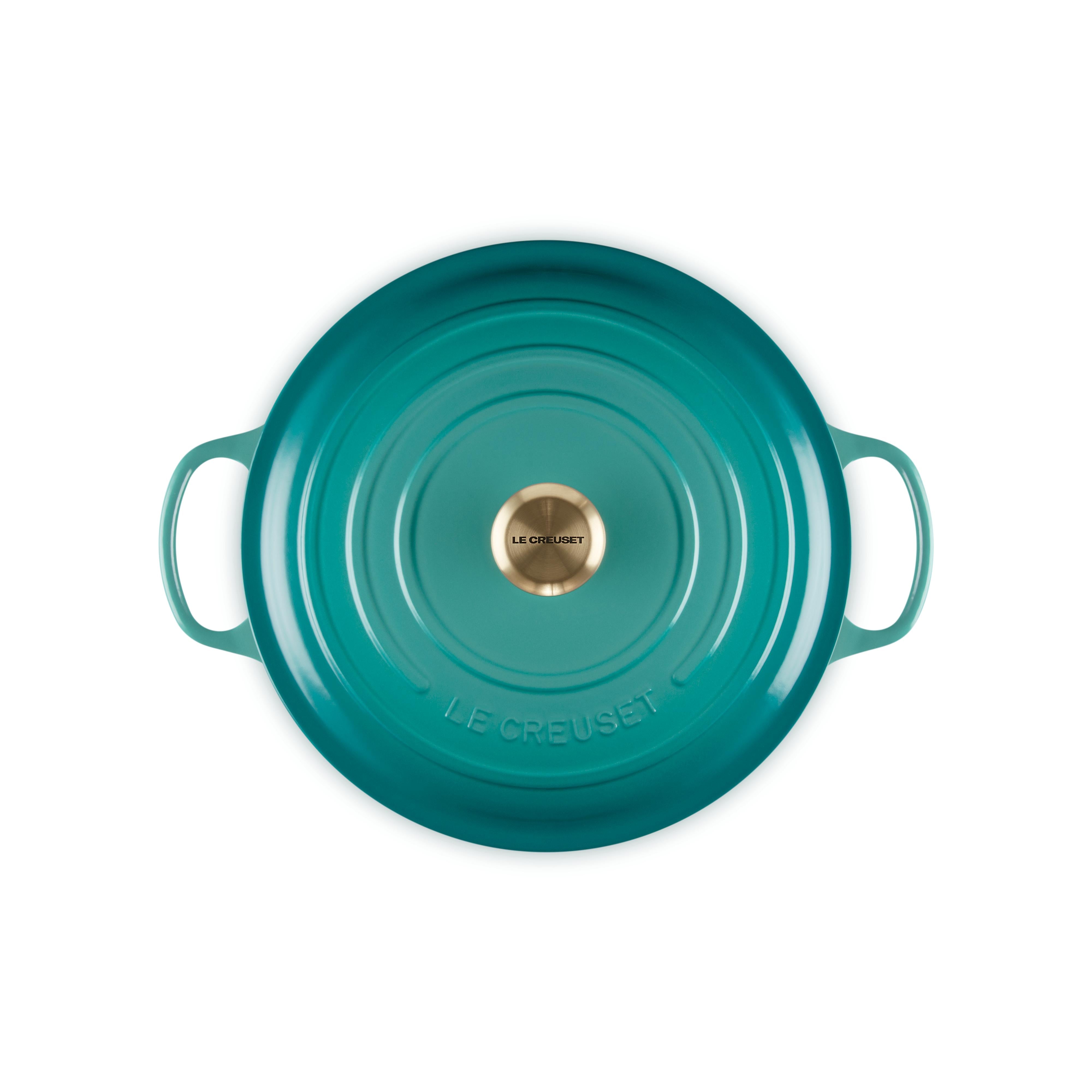 Le Creuset - 6.2L Bleu Riviera Shallow Risotto French/Dutch Oven (30CM) Top