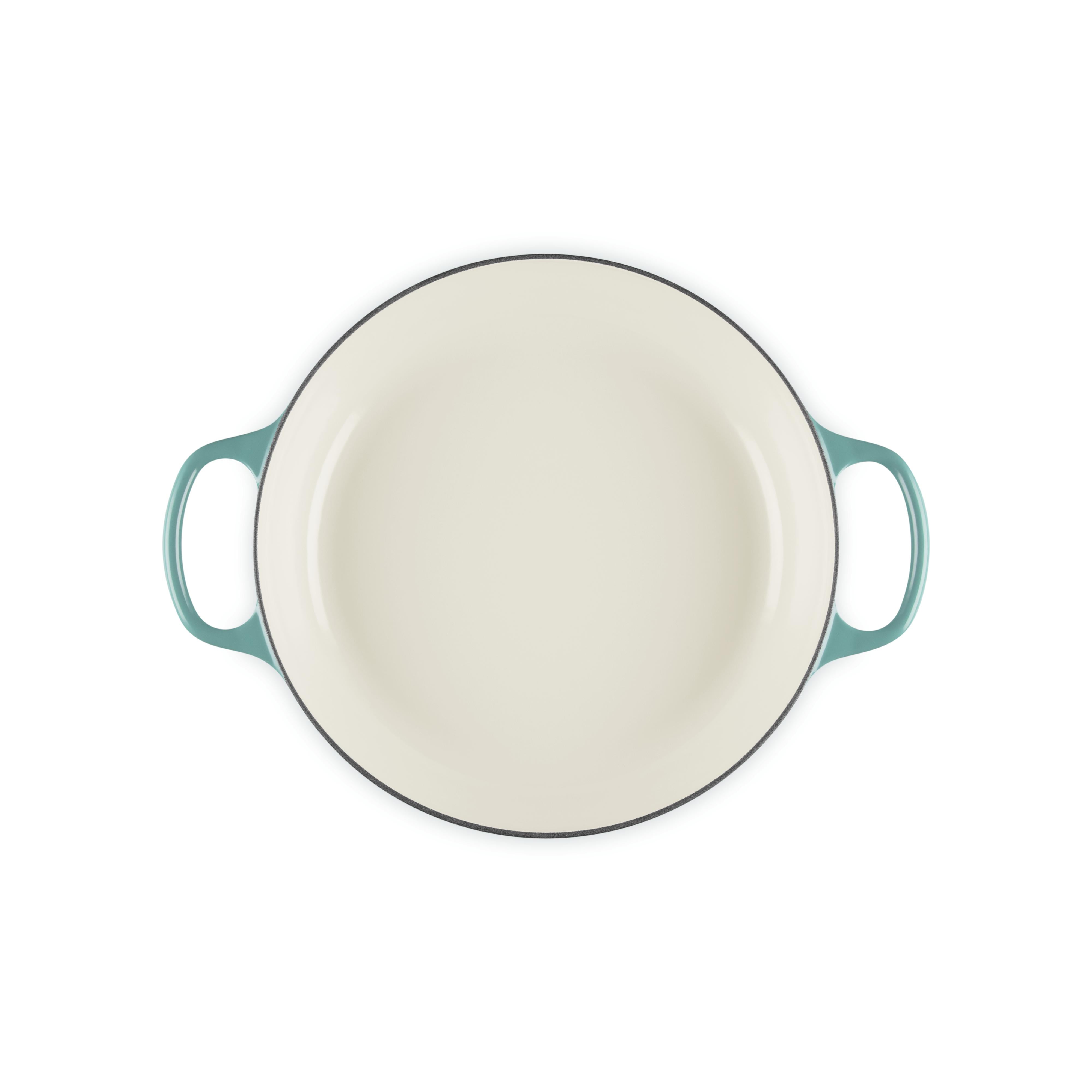 Le Creuset 3.5L Bleu Riviera Shallow Braiser (30 cm) interior