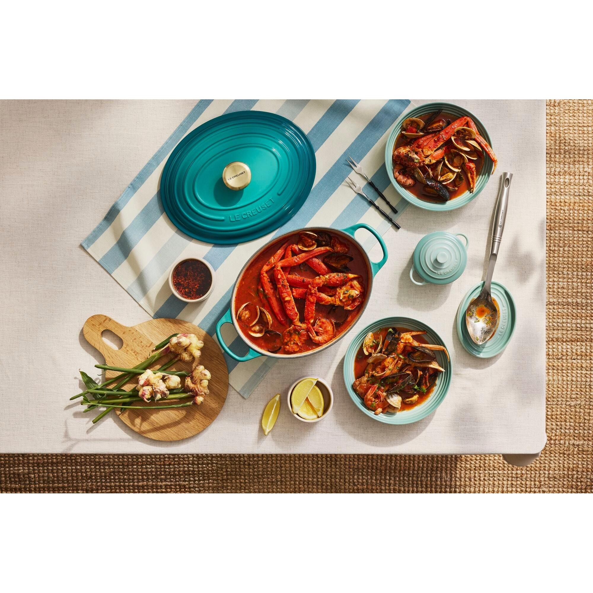 Le Creuset 6.3L Bleu Riviera Oval French/Dutch Oven (31 cm) Sea Food