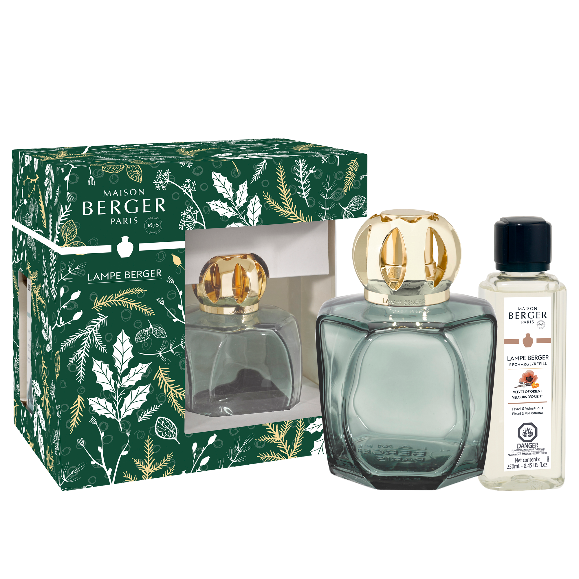 Maison Berger - Magical Frosted Green Lamp with Velvet of Orient 250 ml - 314903