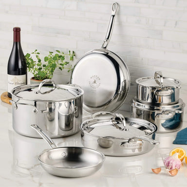 Hestan ProBond Luxe 10-Piece Clad Stainless Steel Cookware Set - Made in Italy - 31768 Base