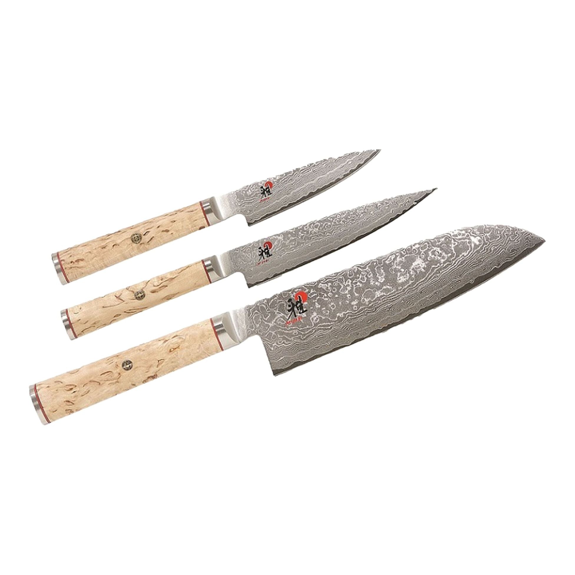 Miyabi Birchwood 5000MCD 3-Piece Set 7" Santoku, 5" Paring,  3.5" Paring knife 34370-003 - Made in Japan