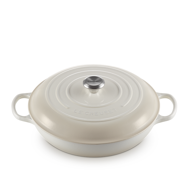 Le Creuset 4.7L Meringue Shallow Braiser (32 cm)