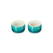 Le Creuset Stackable Ramekins Stoneware Bleu Riviera Set of 2 Vibrant blue