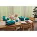 Le Creuset 3.8L Stoneware Bleu Riviera Rectangular Roaster with Lid Display Consiglio's Kitchenware