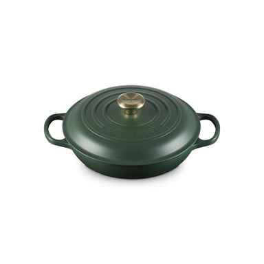 Le Creuset 3.5L Foret Shallow Braiser (30 cm) Gold Knob