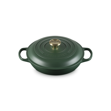 Le Creuset 3.5L Foret Shallow Braiser (30 cm) Gold Knob