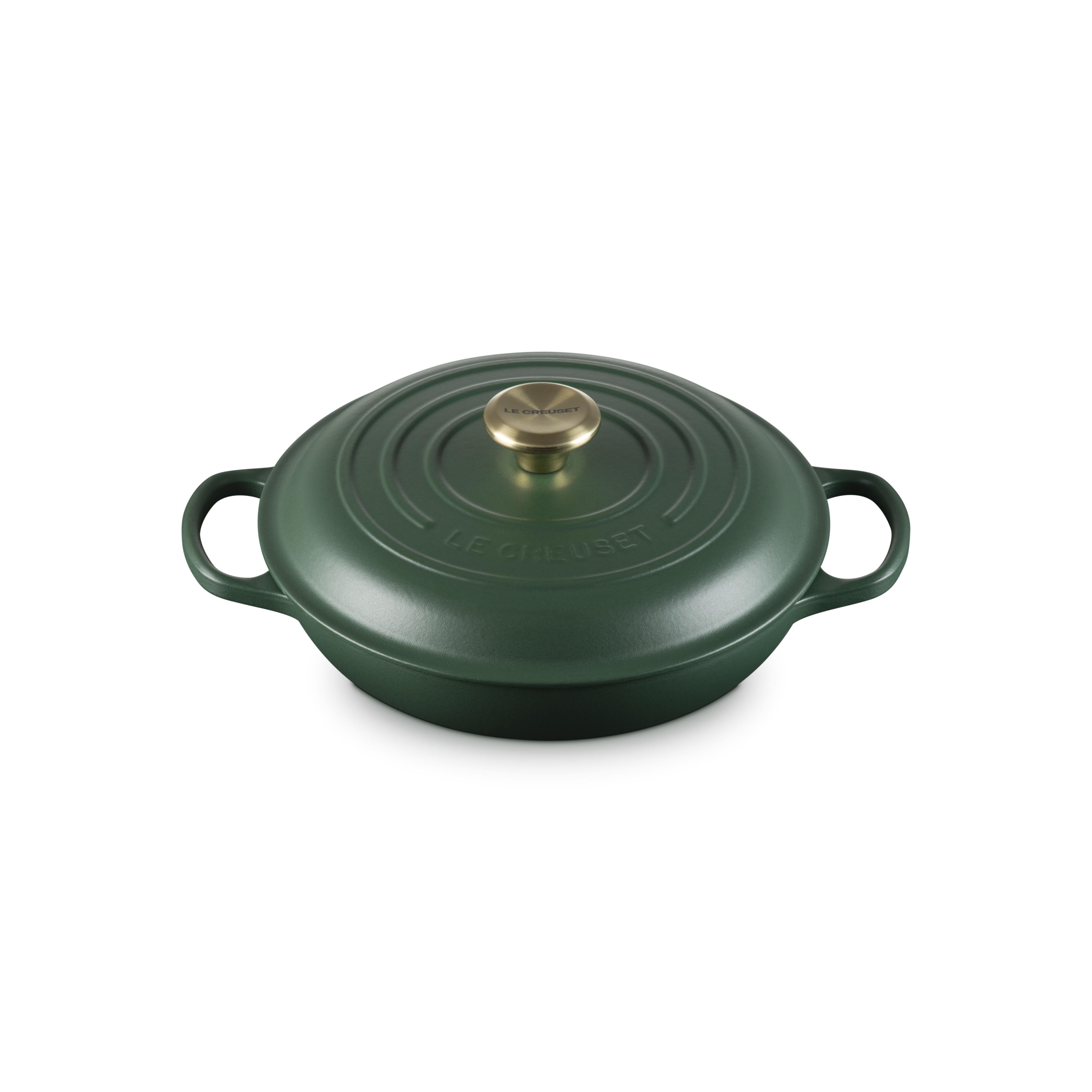 Le Creuset 3.5L Foret Shallow Braiser (30 cm) Gold Knob