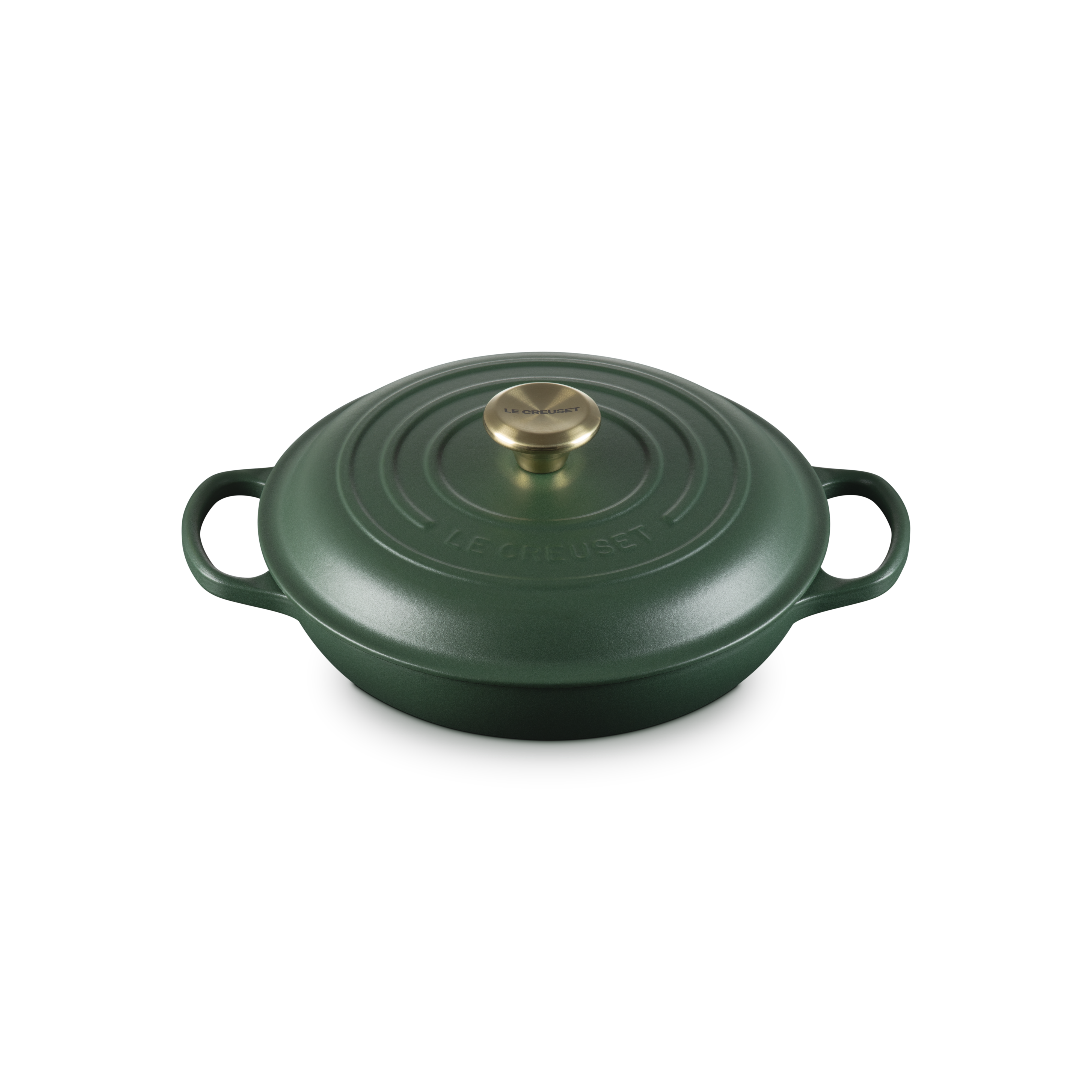 Le Creuset 3.5L Foret Shallow Braiser (30 cm) Gold Knob