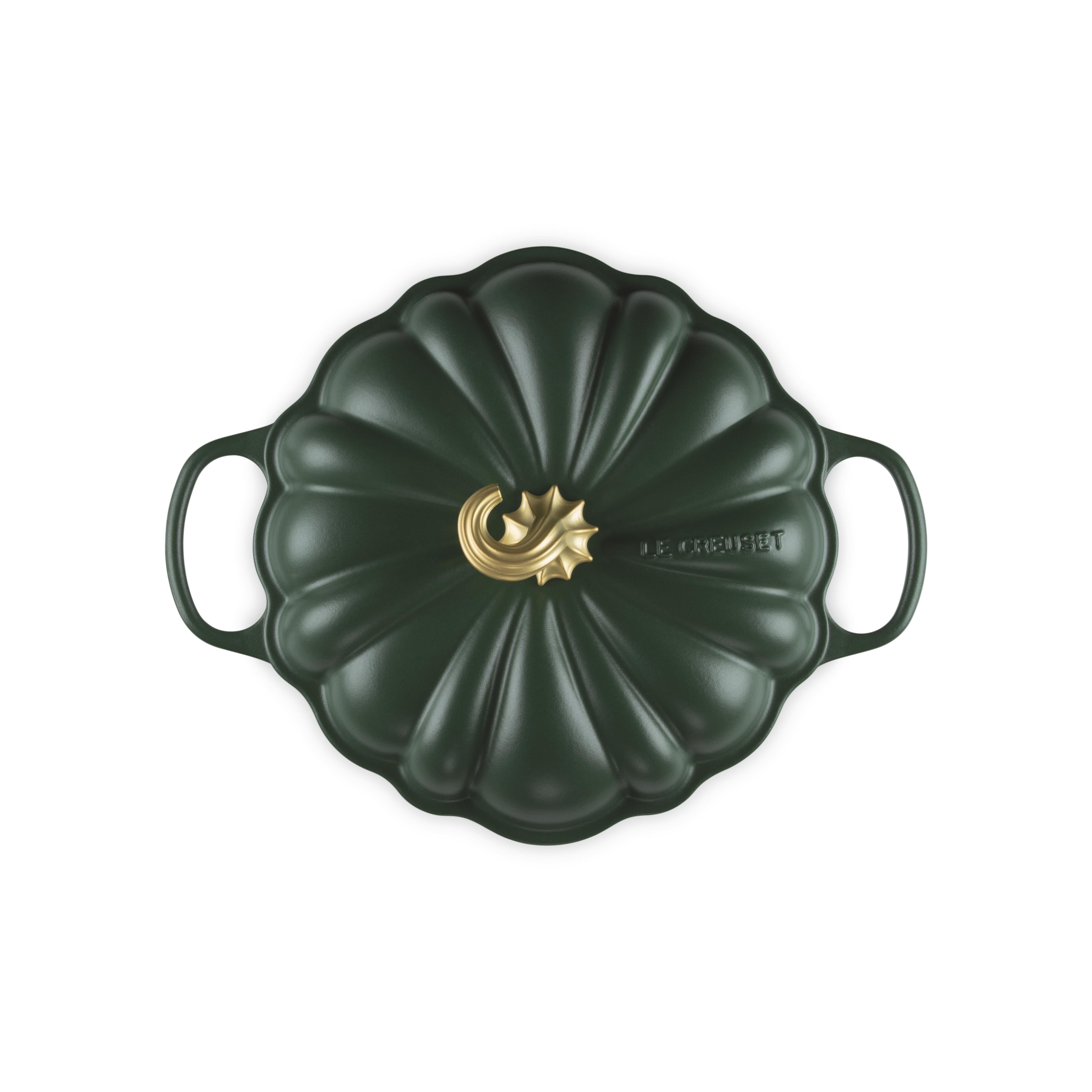 Le Creuset - 3.7L Pumpkin Cocotte Foret (24 cm) Top Gold Knob