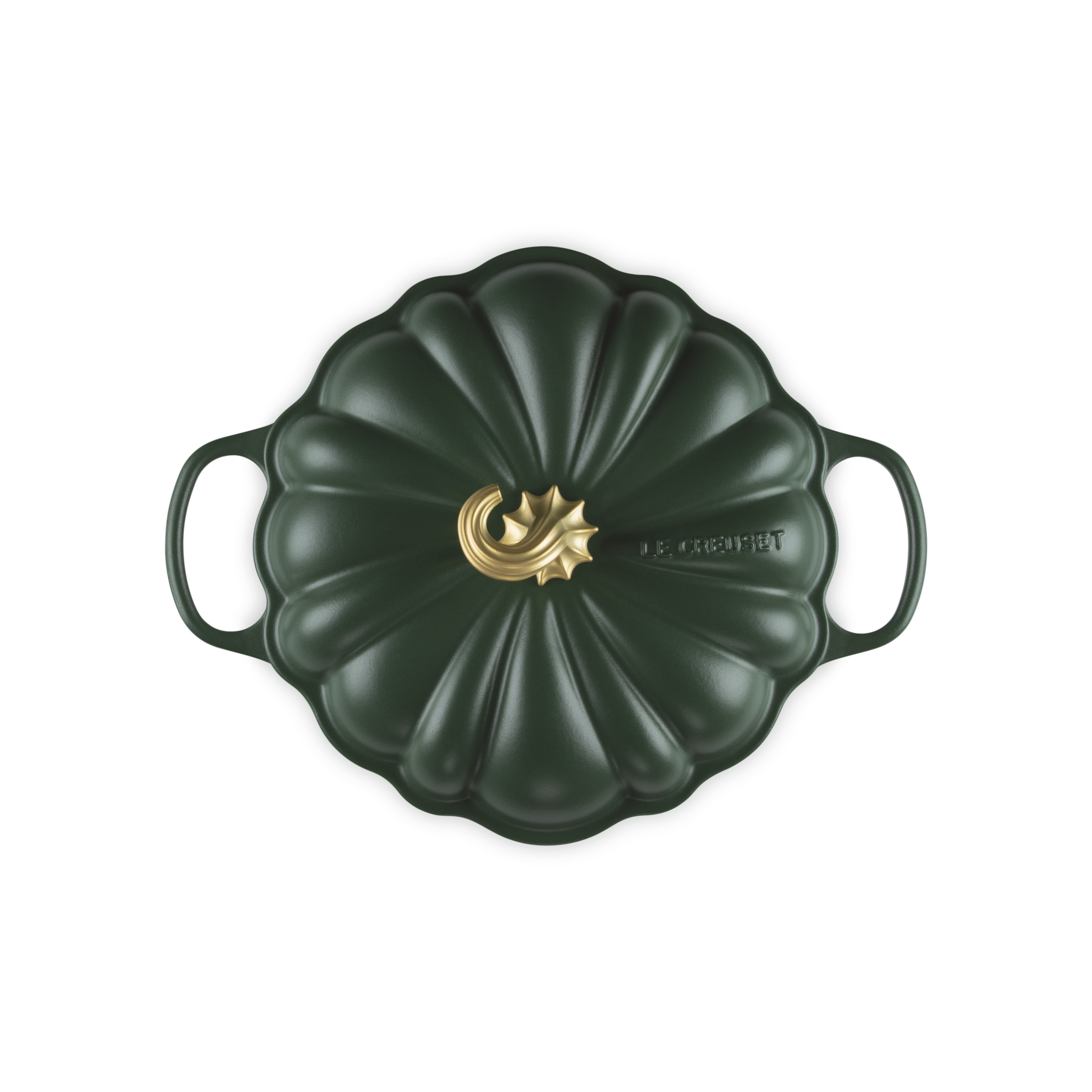 Le Creuset - 3.7L Pumpkin Cocotte Foret (24 cm) Top Gold Knob
