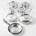 All-Clad 15 Piece D5 Polished Set - SD501015RR with Lids on
