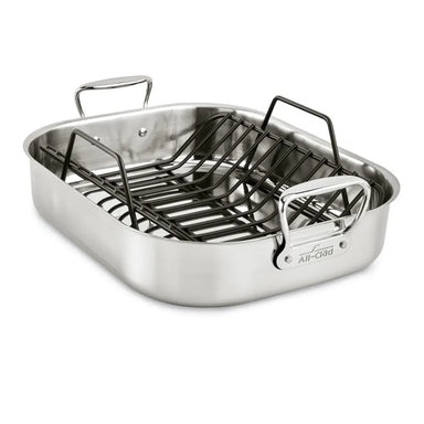All Clad Large Stainless Steel Roaster with Rack 13" x 16"