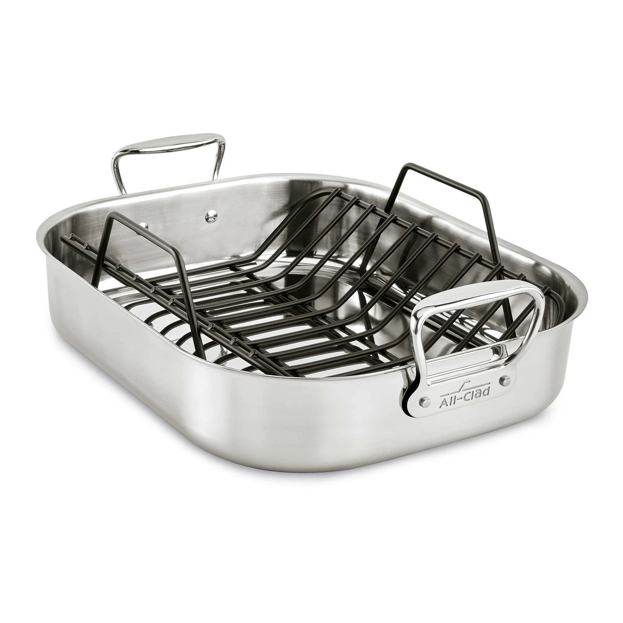 All Clad Stainless Steel Roaster with Rack 13" x 16" 