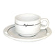 Armand Lebel 12 Piece Espresso Cup & Saucer Set - Short White w/ Line Design