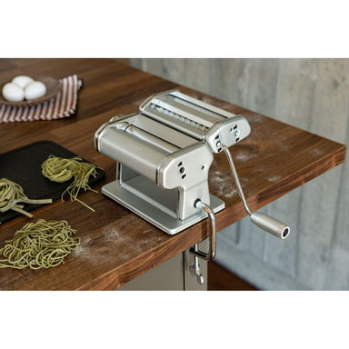 Marcato Atlas+ Ice Pasta Maker 150mm /6" Made in Italy - Includes Lasagna, Fettuccine, Tagliolini/Spaghetti Side