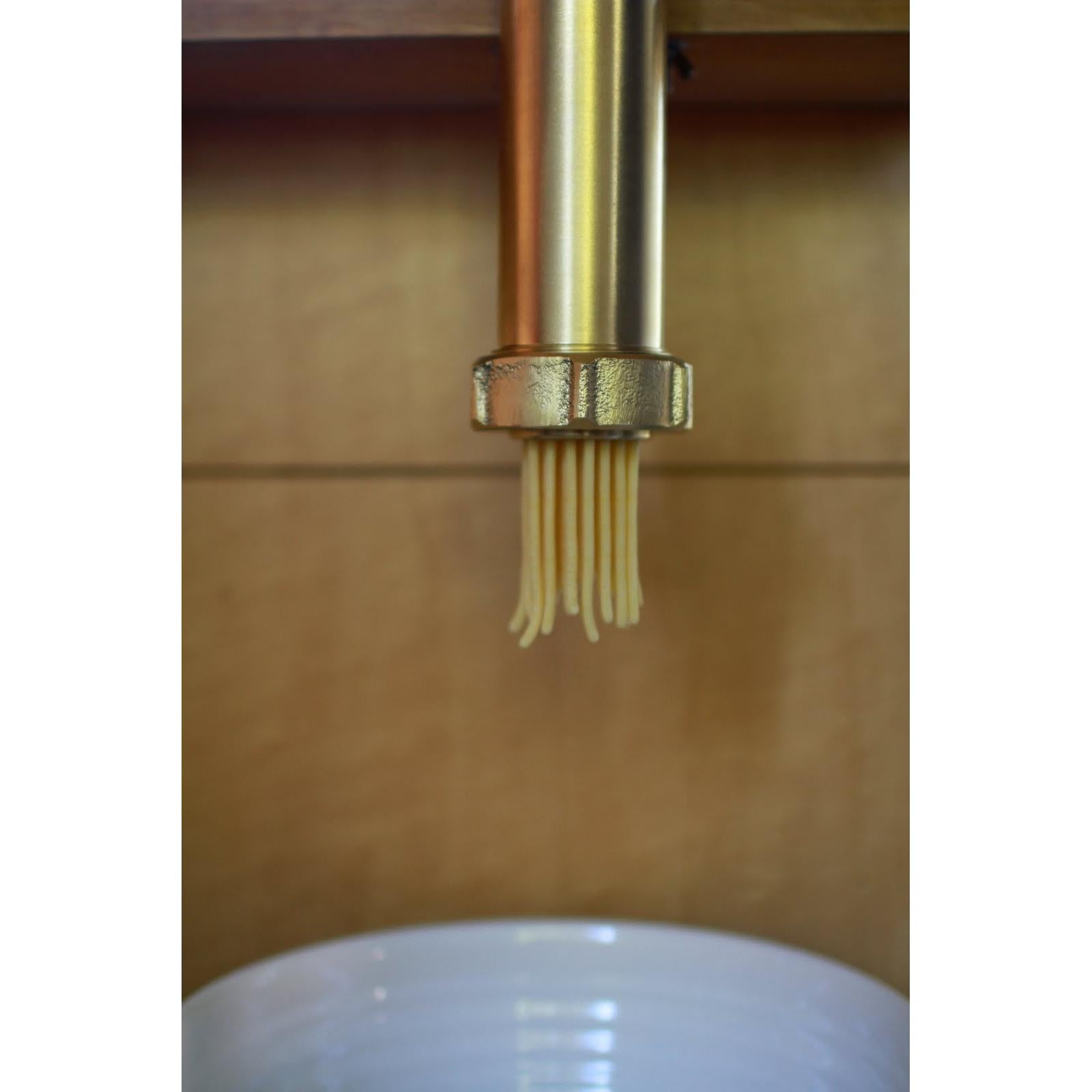 Bigolaro Premium Hand Pasta Extruder with Rigatoni and Spaghetti 2.5 mm Brass Dies Made in Italy Pasta