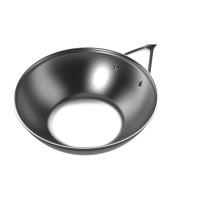 Demeyere Black 5 Collection 3L/30cm 18/10 Stainless Steel Wok - Silver Black Stainless 