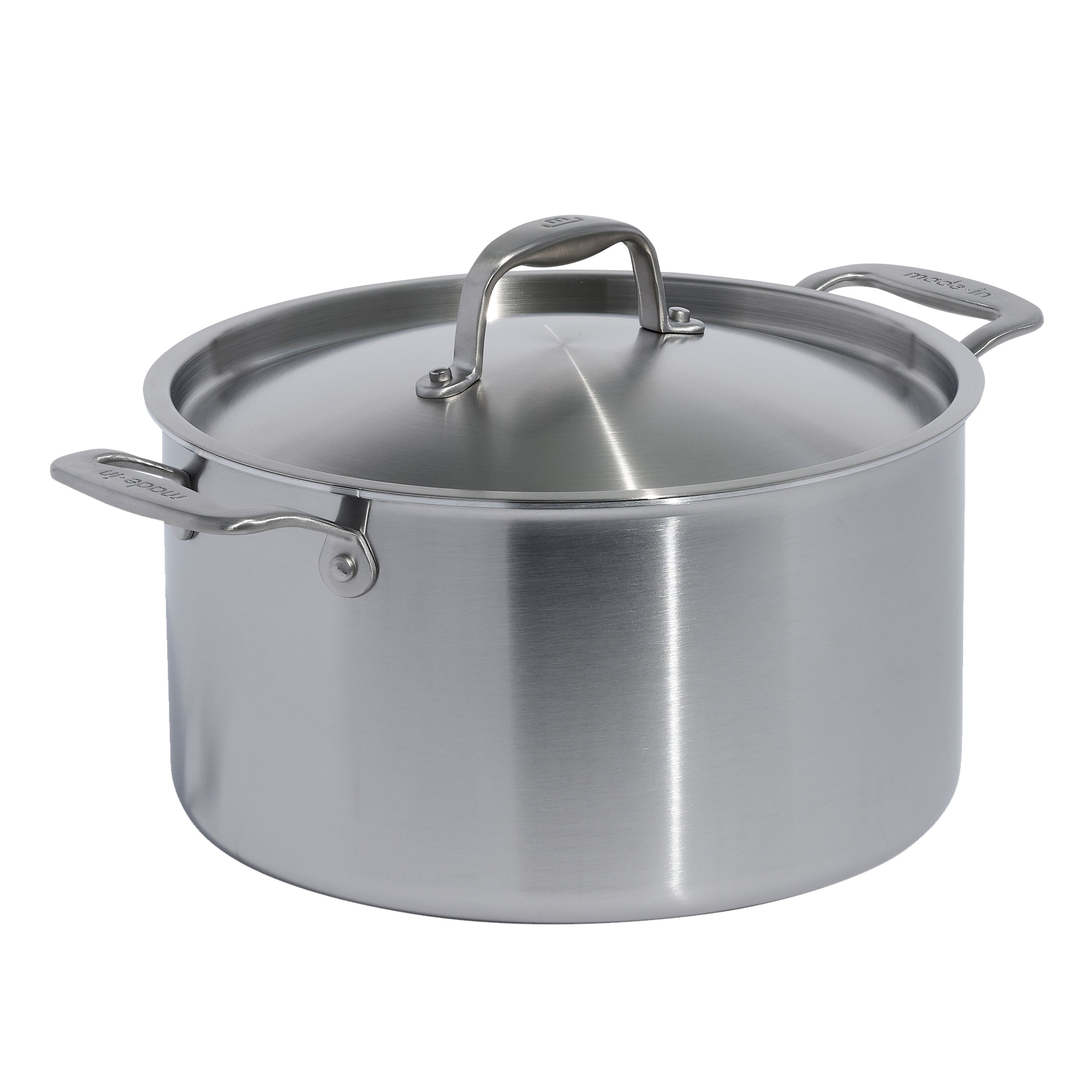 Made In Stainless Steel Clad Stock Pot 8 QT - Made in Italy side 