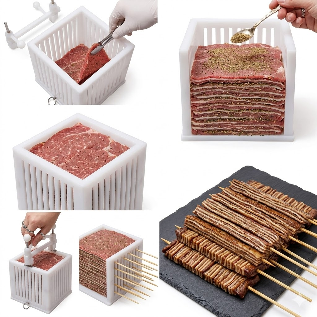 Crazy Souvle Premium Heavy Duty Spiedini / Arrosticini Maker - Makes 100 Skewers 25 grams per piece - 00009 - Made in Greece Meat Skewers 