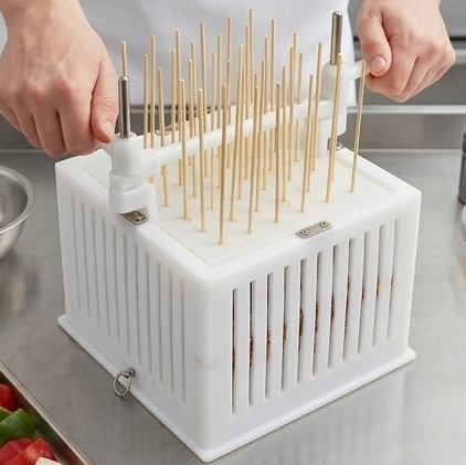 Crazy Souvle Premium Heavy Duty Spiedini / Arrosticini Maker - Makes 169 Skewers 30 grams per piece - 00010 - Made in Greece Cubo Kebab Maker 
