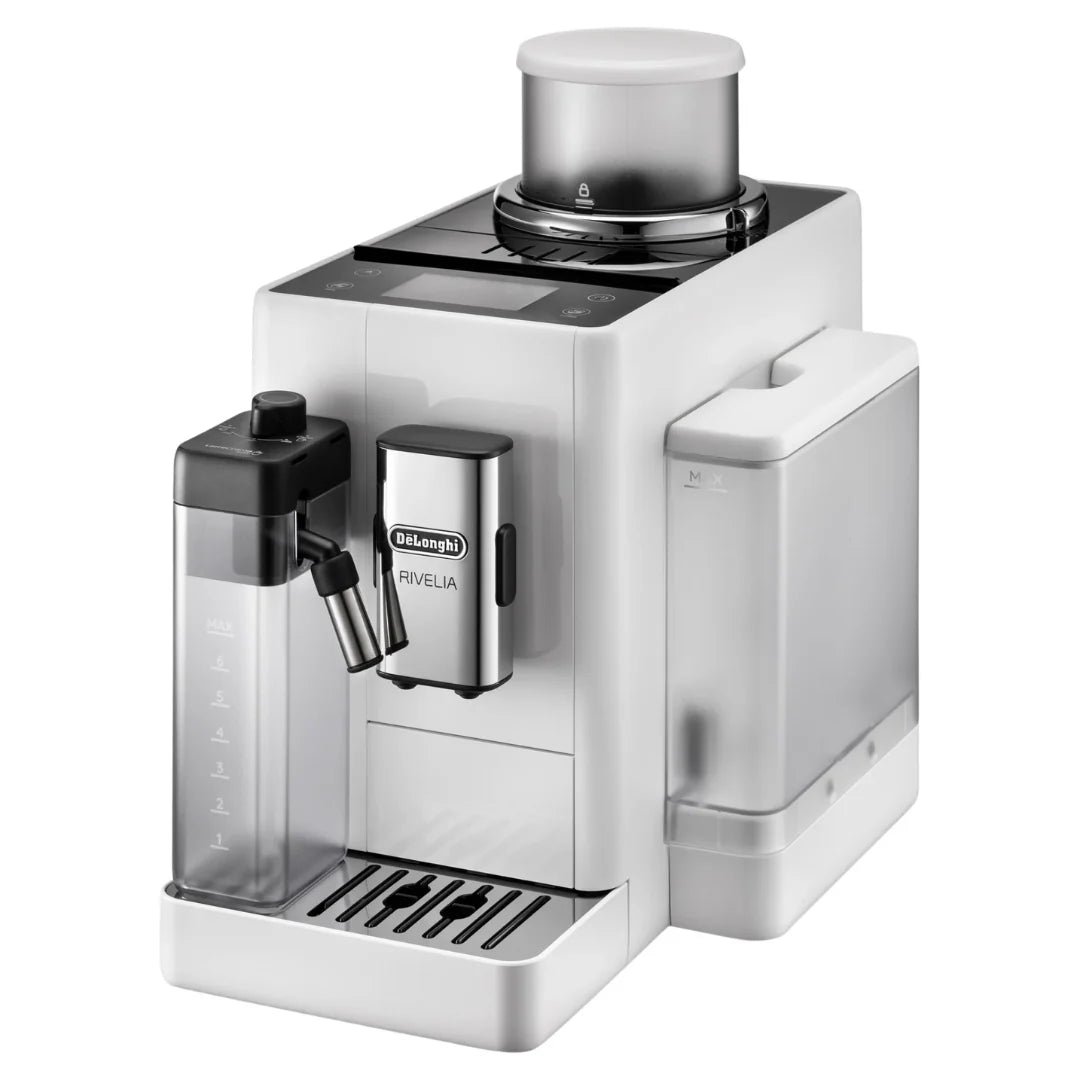 DeLonghi Rivelia Arctic White EXAM44055W Fully Automatic Espresso Machine Side