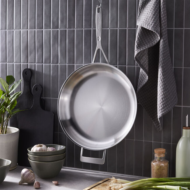 Demeyere Industry 5 Collection 32 cm / 12.6" 18/10 Stainless Steel Frying Pan Hanging