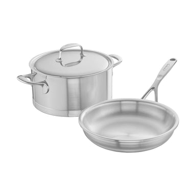 Demeyere Atlantis 7 Collection 3 Piece Set 18/10 Stainless Steel 5.2L/24 cm Saucepot and Fry Pan 24 cm
