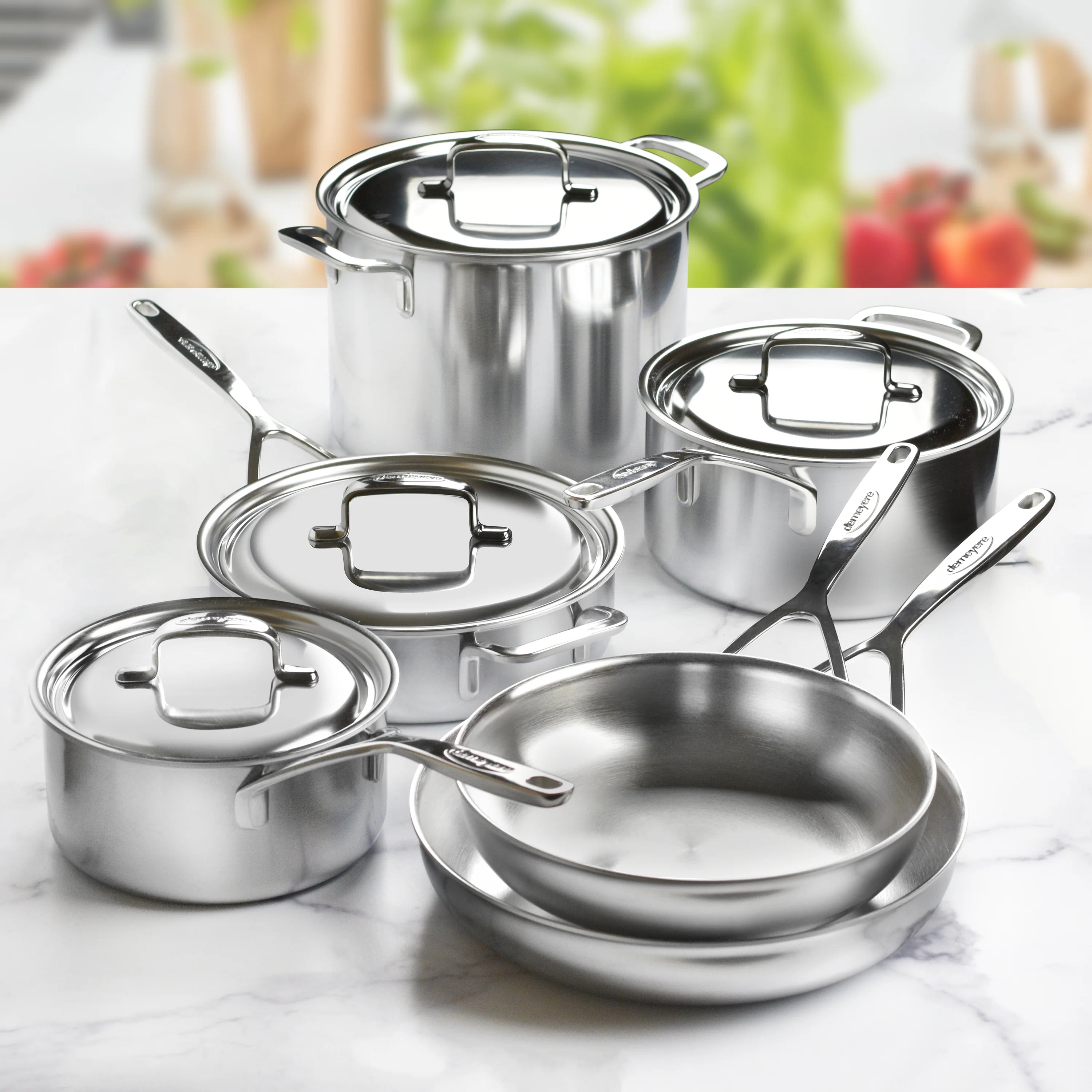 Demeyere Industry 10 Piece 18/10 Stainless Steel Cookware Set - 1029795 Set