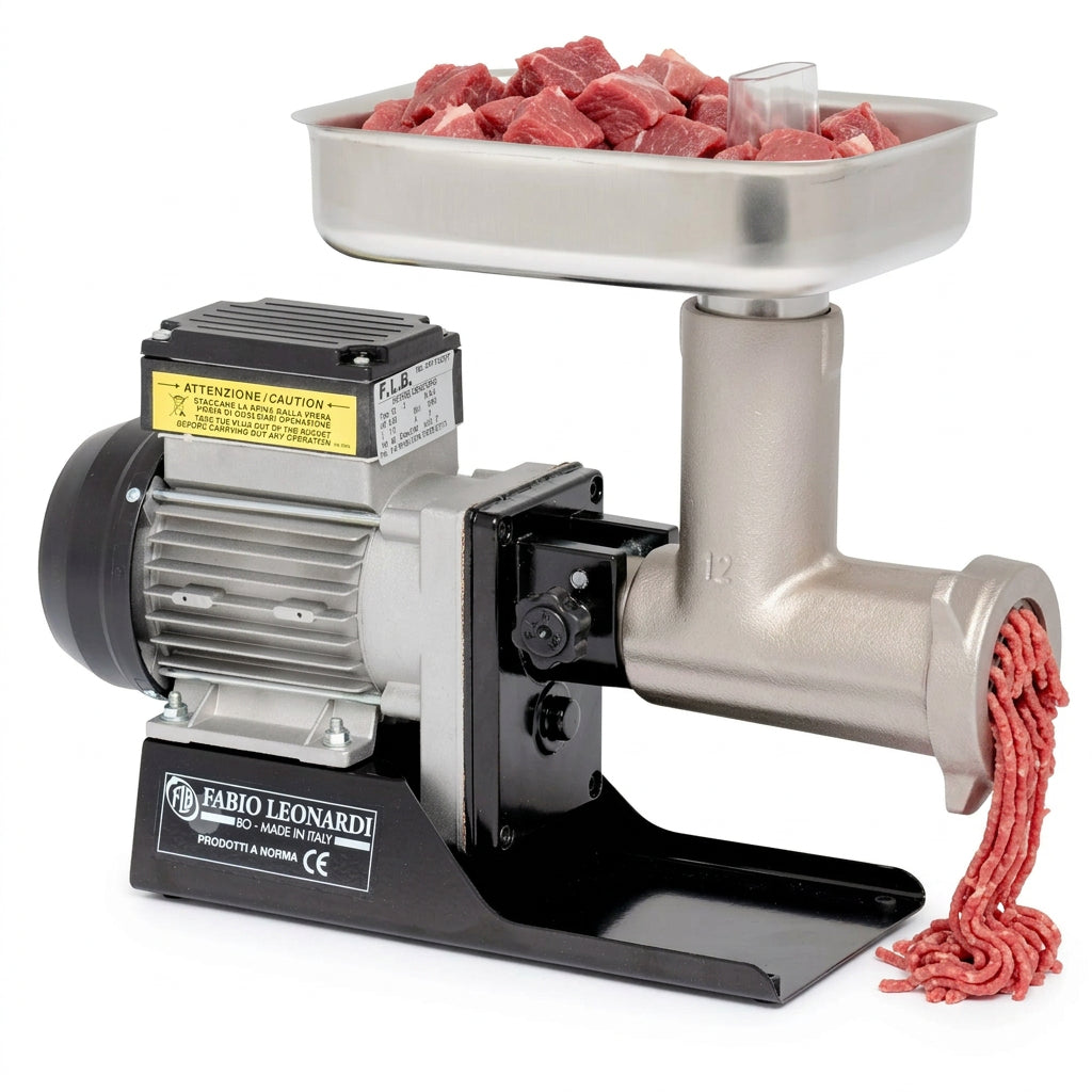 Fabio Leonardi Electric MR0 Meat Grinder with TC12 Meat Grinding Attachment
