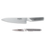 Global Cromova 18 Stainless Steel 2 Piece Kitchen Knife Set 3" Peeler and 7" Chef's Knife